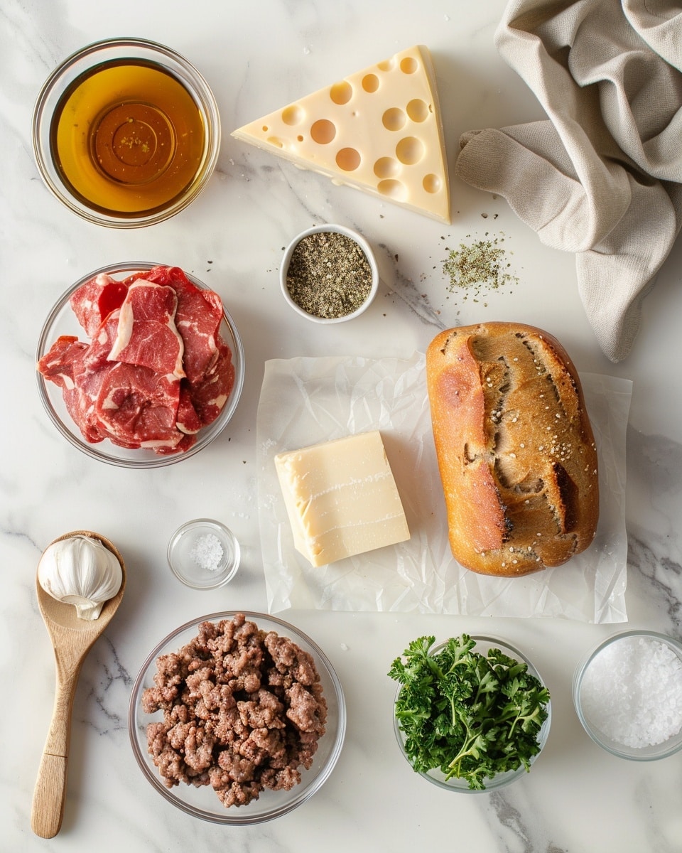 Single white plate with one generously topped slice of toasted whole wheat bread layered with a savory mixture of browned sausage and melted cheddar cheese, close-up angled shot revealing the warm, bubbly texture of the sausage-cheese topping, garnished delicately with fresh parsley flakes, presented on a white marble surface with natural lighting, styled as a ready-to-eat individual serving from a food blog, photo taken with an iphone --ar 4:5 --v 7