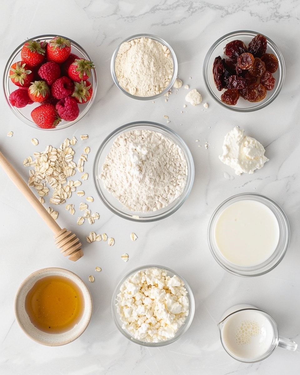 Single white plate showing one energy bite ball with visible interior texture featuring crushed oats and bits of dried raspberry, close-up shot emphasizing the moist, crumbly inside and topped with rolled oats on the outer layer, arranged on white marble surface, natural daylight enhancing the pink hues and highlighting the detailed textures, intimate serving ready to eat photo taken with an iphone --ar 4:5 --v 7