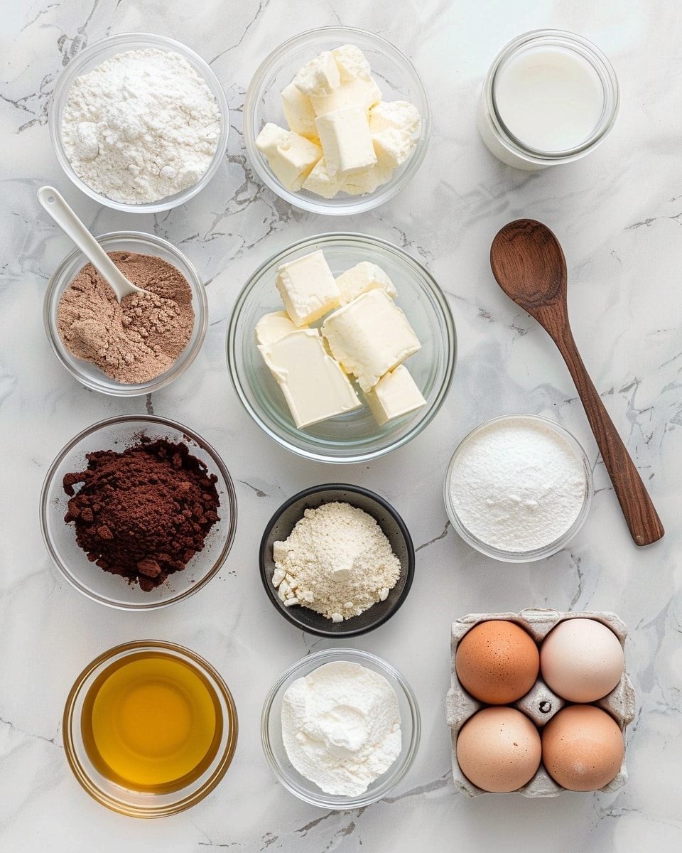 Single white scalloped plate presenting one square slice of rich chocolate brownie, topped with smooth swirling chocolate frosting, decorated with a small white bunny made of fluffy whipped cream showing pink details on ears and nose, and two chocolate egg-shaped candies embedded, close-up angled view highlighting the dense, moist interior texture of the brownie beneath the frosting, natural soft light enhancing the warm chocolate tones, white marble surface underneath, styled as an intimate single serving from a food blog, photo taken with an iphone --ar 4:5 --v 7