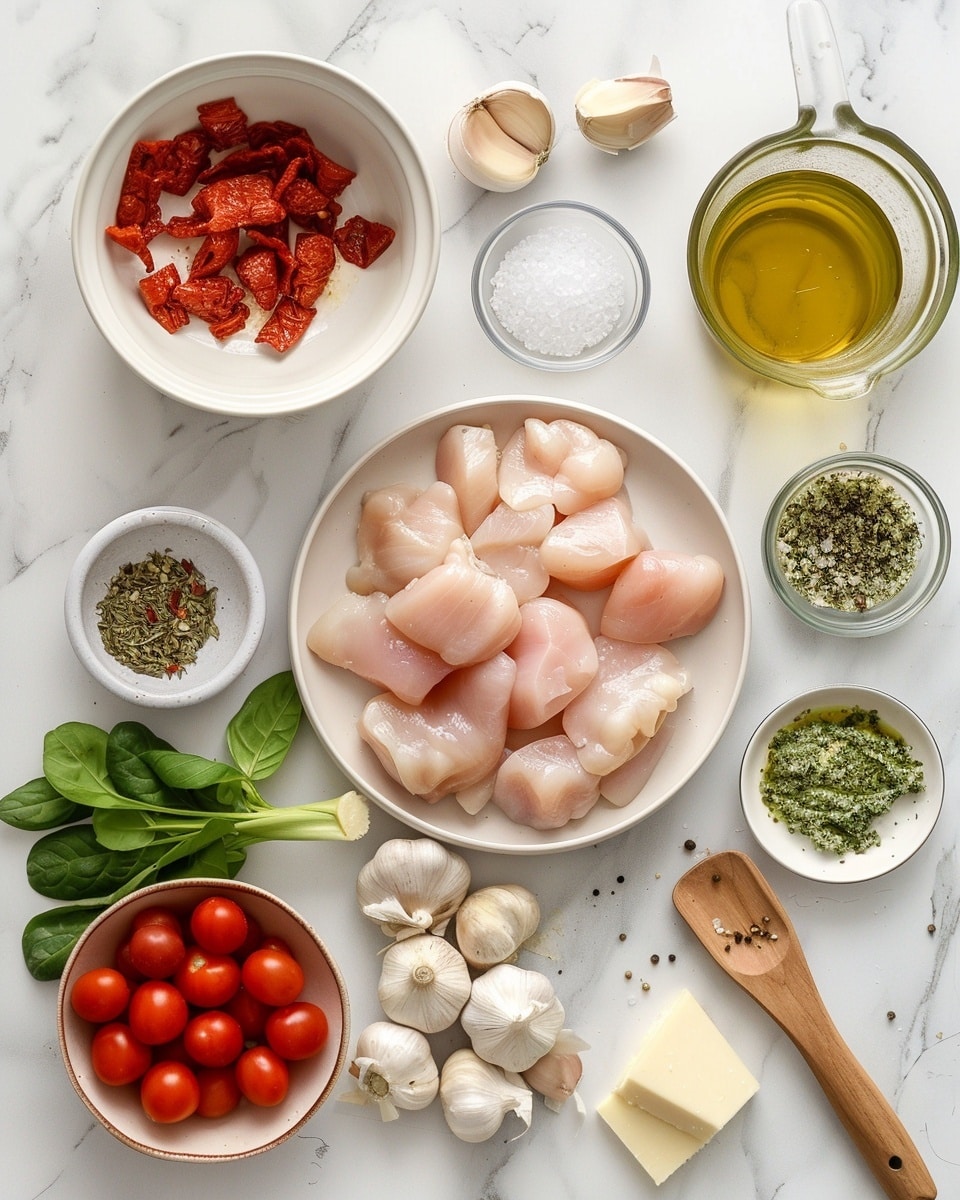 Single white bowl filled with a close-up serving of creamy tomato gnocchi soup with tender chunks of seasoned chicken, vibrant green spinach leaves, and diced tomatoes, sprinkled with freshly grated Parmesan cheese on top, showing rich, textured broth and soft gnocchi pieces, all placed on a white marble surface with natural lighting, styled as a warm, intimate meal ready to enjoy, photo taken with an iphone --ar 4:5 --v 7