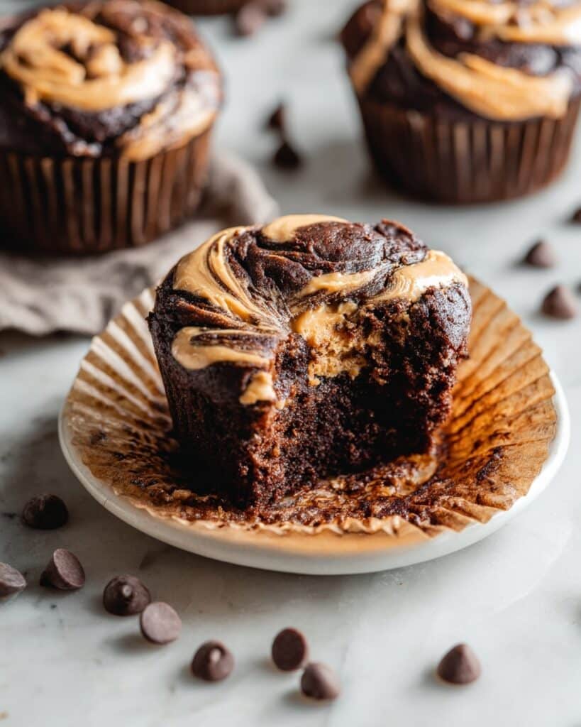 Chocolate Peanut Butter Swirl Muffins Recipe