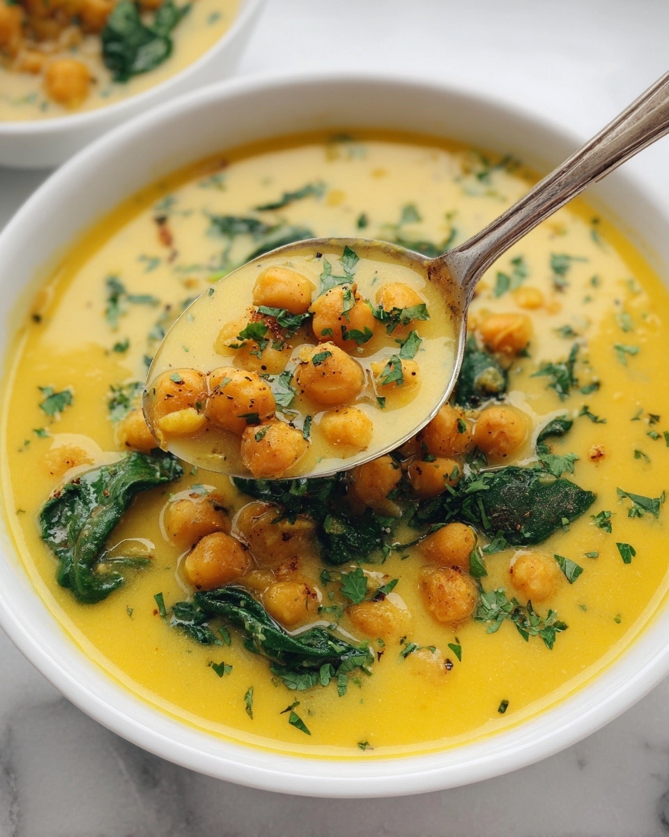 Large white bowl filled with smooth, creamy bright yellow pumpkin soup, garnished generously with crispy roasted chickpeas and freshly chopped green herbs scattered evenly across the surface, a swirl of olive oil adding a glossy finish, all captured in a professional 3/4 angle shot on a white marble background with natural lighting for a food magazine hero shot, photo taken with an iphone --ar 4:5 --v 7