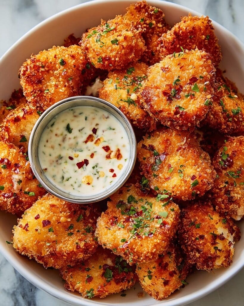 Cheesy Jalapeño Ranch Chicken Poppers with a Creamy Dip Recipe