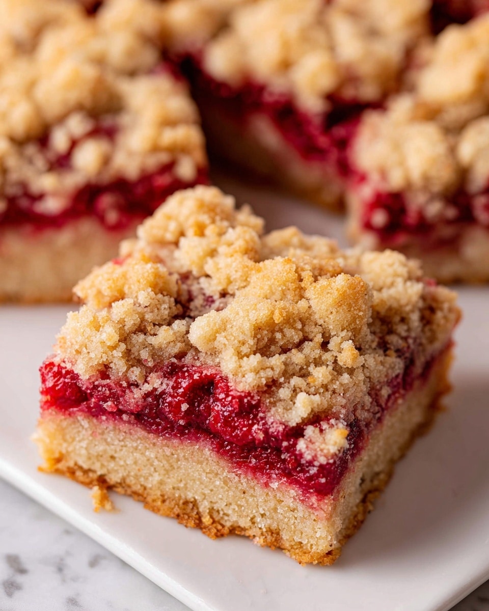 Large rectangular white baking dish filled with a whole, uncut strawberry crumb coffee cake, showcasing a golden crumb topping generously sprinkled over a thick layer of vibrant, juicy strawberry filling atop a moist, fluffy cake base, whole dish shown from a professional 3/4 angle, styled on a white marble countertop with natural lighting, vibrant and inviting hero shot from a food magazine, photo taken with an iphone --ar 4:5 --v 7