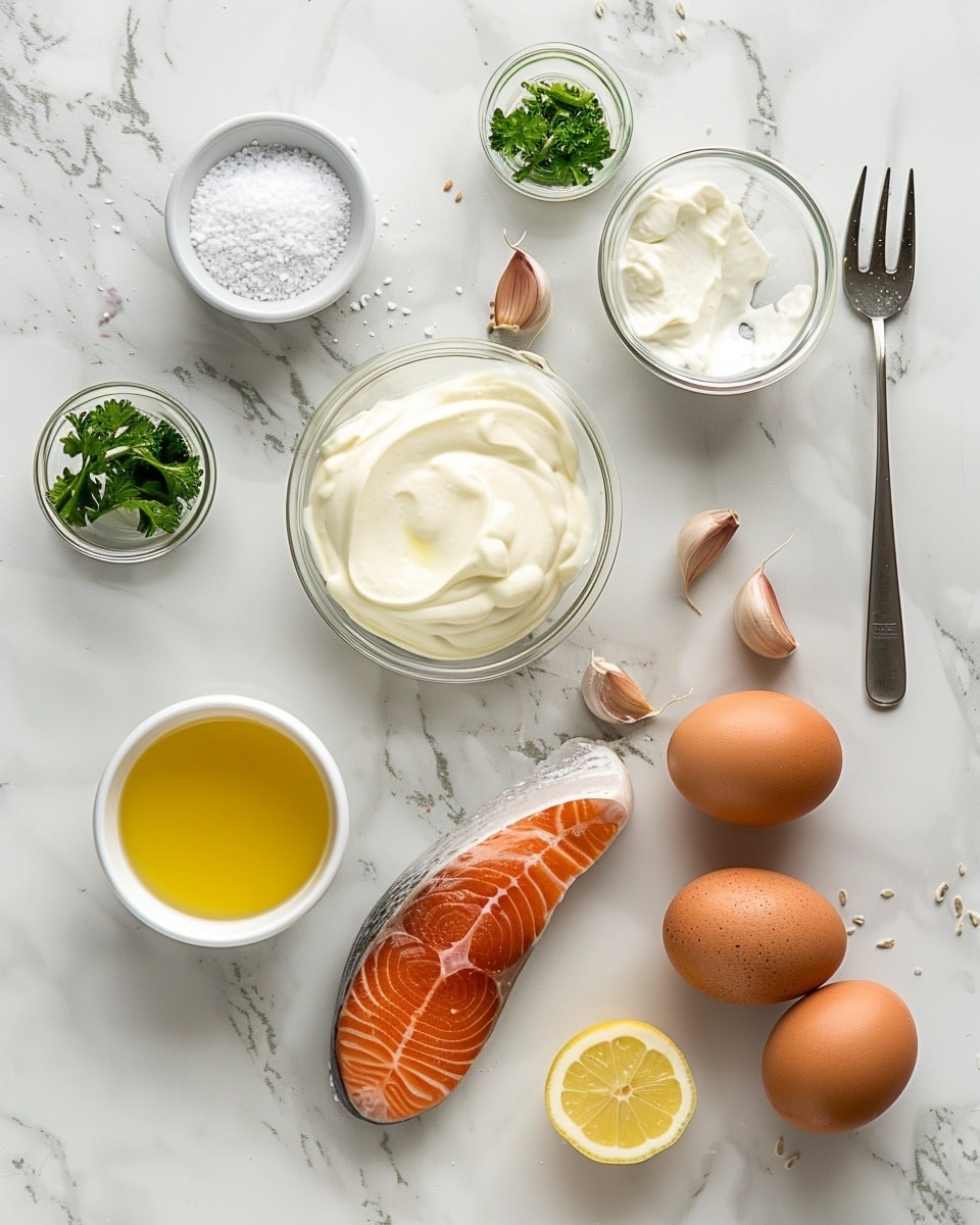 Single white plate showing one golden brown salmon cake topped with creamy herb sauce and sprinkled with chopped fresh parsley, accompanied by a small fresh arugula salad and a lemon wedge, close-up angled view revealing the crispy textured exterior and moist interior of the salmon cake, natural lighting highlighting the vibrant colors, placed on white marble surface, intimate plated serving photo taken with an iphone --ar 4:5 --v 7