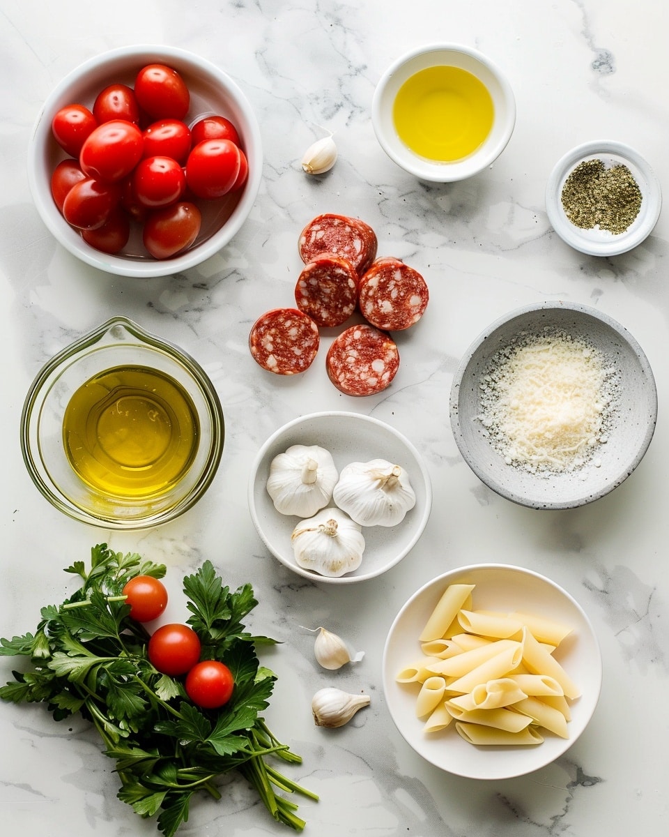 Single white bowl filled with a creamy soup featuring tender ground sausage, tender corn kernels, and bits of diced tomatoes, garnished with fresh chopped parsley on top, close-up angle capturing the rich texture and slight swirl of the creamy broth, placed on a white marble surface under natural lighting, intimate plated serving photo taken with an iphone --ar 4:5 --v 7
