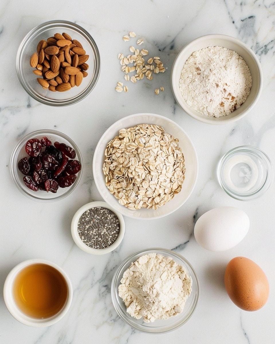 Single white plate holding a close-up view of one thick, hearty oatmeal cookie packed with visible pumpkin seeds, oats, chia seeds, and raisins, showing the rough, textured surface and dense interior layers studded with nuts and fruit pieces, natural light highlighting the warm golden-brown tones, placed on a white marble background, styled like a food blog single serving photo taken with an iphone --ar 4:5 --v 7