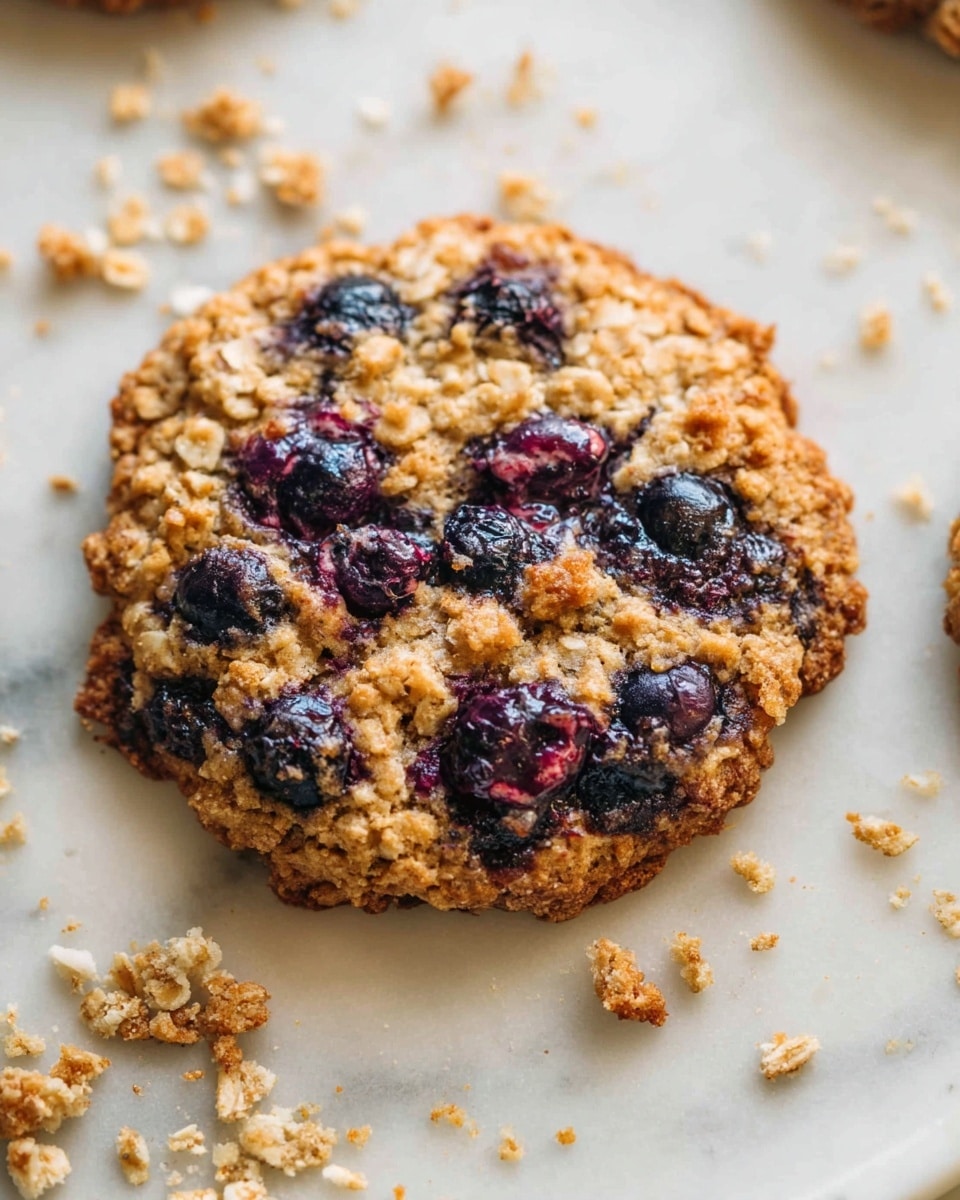 Several freshly baked, large oatmeal blueberry cookies arranged on white parchment paper, each one golden brown with a slightly crisp edge and soft chewy center, bursting with plump blueberries and topped with a light crumbly streusel, presented in a neat layout showing the entire batch with natural lighting, photographed at a professional 3/4 angle on a white marble background, photo taken with an iphone --ar 4:5 --v 7