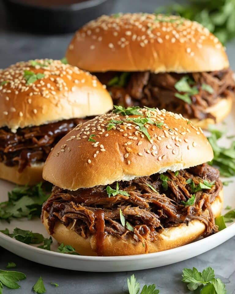 Slow Cooker Shredded Beef Sandwiches Recipe
