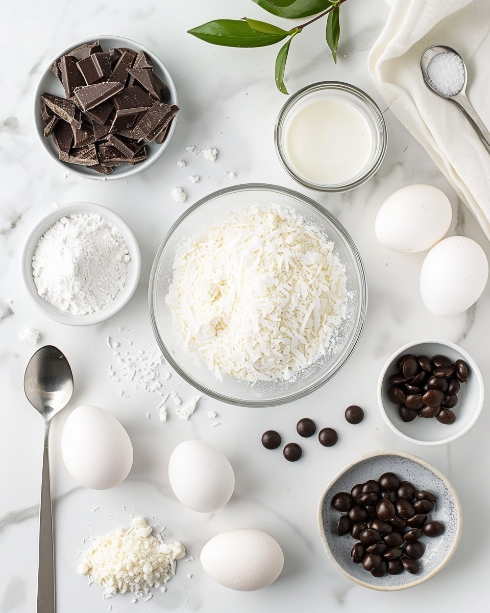 Single white plate holding one coconut macaroon with a crisp, golden-browned exterior and tender, shredded coconut interior clearly visible, topped with a smooth milk chocolate kiss slightly melting into the confection, close-up angled shot emphasizing the toasted texture and rich chocolate detail, set on a white marble surface in natural lighting, styled as an inviting individual serving from a food blog, photo taken with an iphone --ar 4:5 --v 7