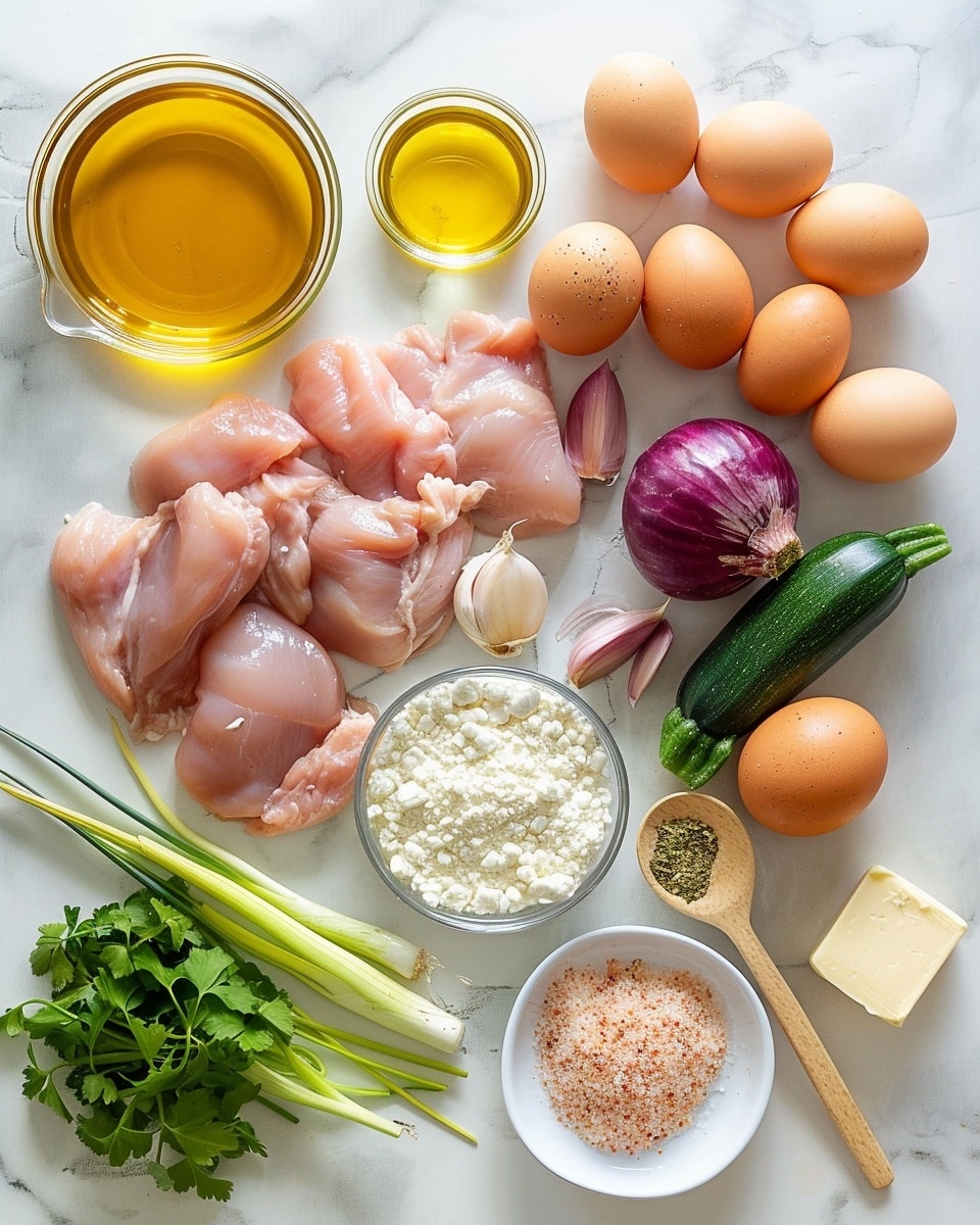 Single white bowl presenting a close-up view of a single serving of creamy chicken and rice casserole, featuring tender, browned chicken pieces mixed with fluffy white rice and chunks of zucchini, all coated in a rich, savory sauce, sprinkled with fresh chopped parsley for a touch of vibrant green color, the textures of the soft rice, succulent chicken, and tender vegetables clearly visible, set against a clean white marble background with natural lighting emphasizing warmth and freshness, intimate plated serving photo taken with an iphone --ar 4:5 --v 7
