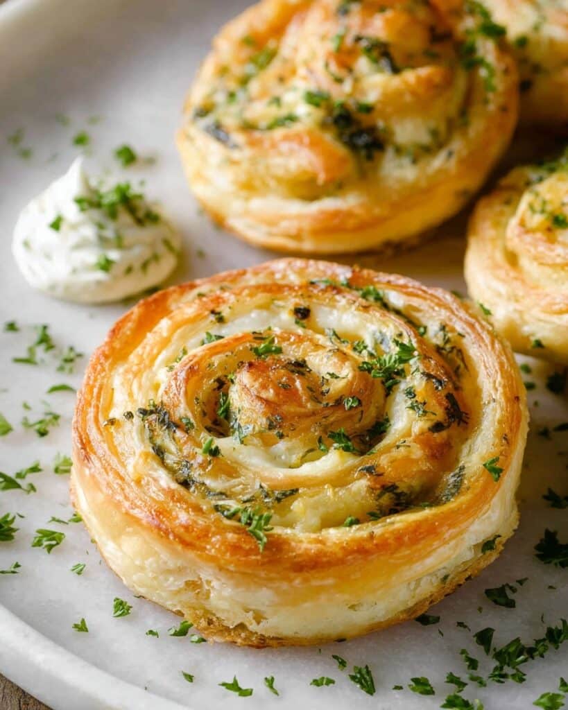 Puff Pastry Salmon Snails with Cream Cheese and Dill Recipe