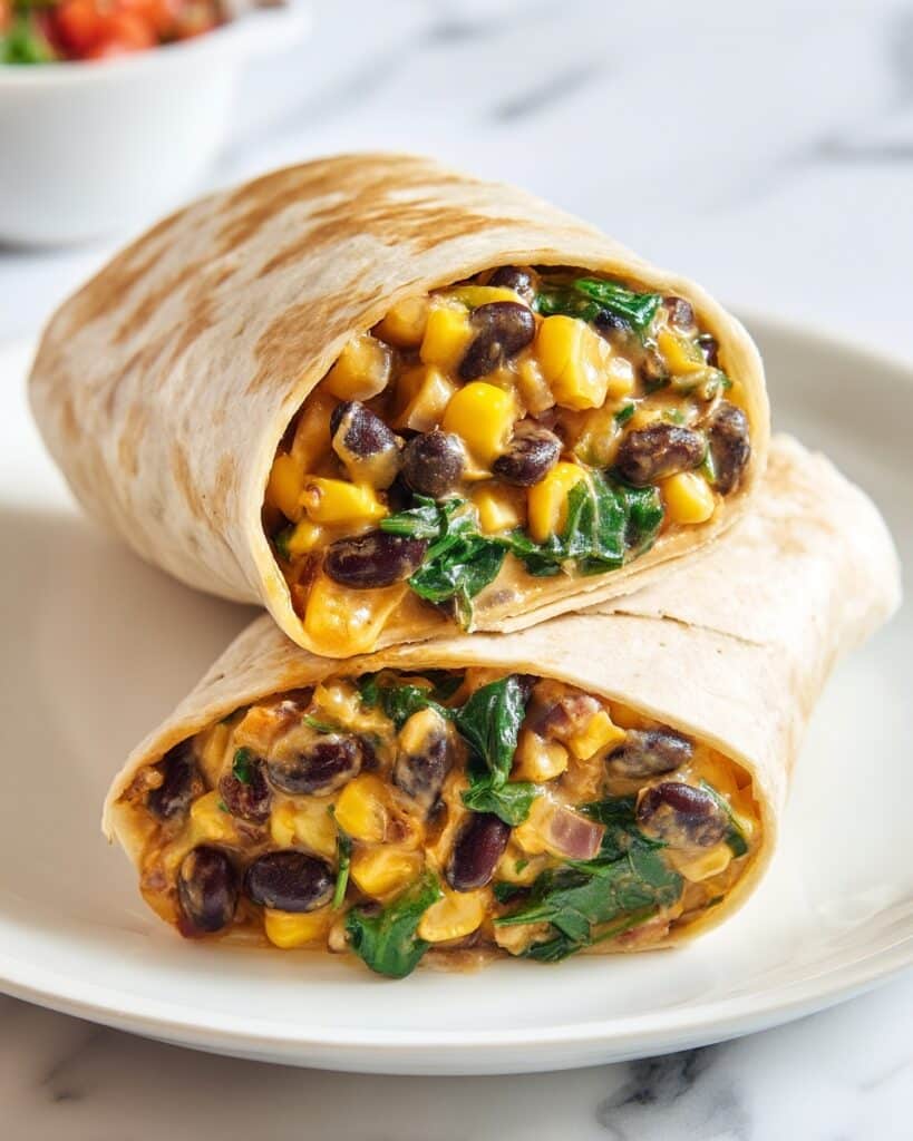 15 Minute Black Bean and Spinach Burritos Recipe