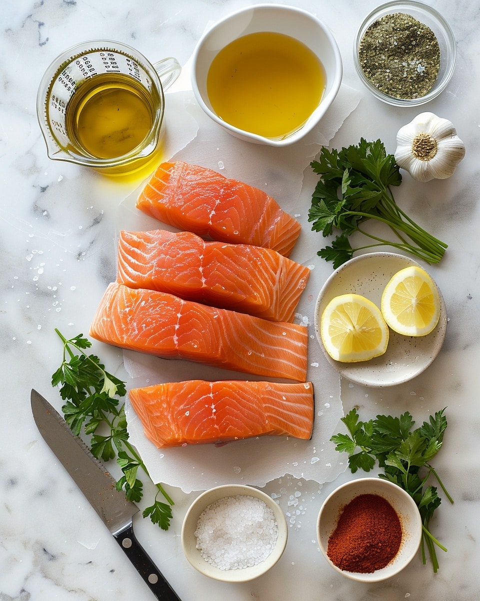 Single white plate with one serving of richly seasoned cooked salmon fillet, close-up angled view highlighting the perfectly crisped and caramelized exterior with a warm orange-brown glaze and delicate flakes visible in the tender interior, garnished with small sprigs of fresh parsley, set on white marble surface, natural lighting, styled like a food blog featuring an intimate plated portion ready to eat, photo taken with an iphone --ar 4:5 --v 7