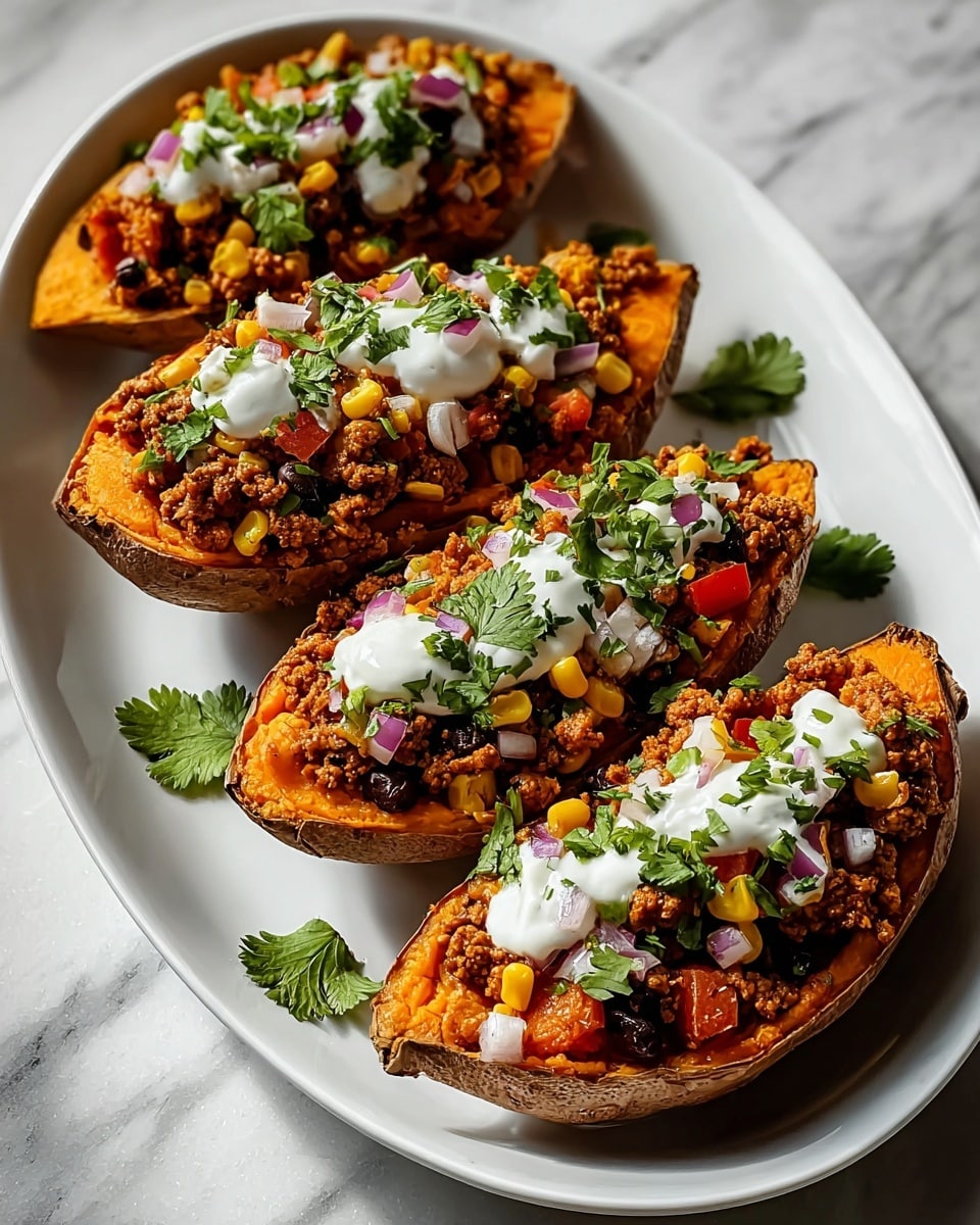 Ground Turkey Stuffed Sweet Potatoes Recipe