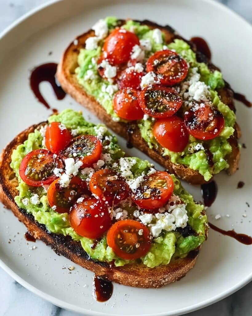 Avocado Toast with Feta and Cherry Tomatoes Recipe