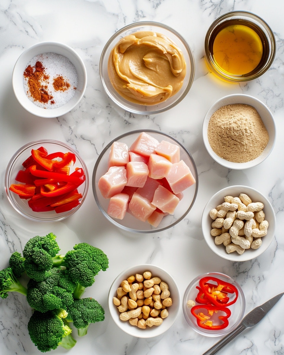 Single white shallow bowl with a generous serving of chicken and vegetable stir-fry featuring tender chicken pieces, vibrant broccoli florets, and bright red bell pepper slices coated in a glossy savory sauce, close-up angled view emphasizing the textures of the juicy chicken and crisp vegetables, garnished with fresh cilantro sprigs on the side, placed on a white marble surface with natural lighting, styled like a food blog plated serving photo taken with an iphone --ar 4:5 --v 7