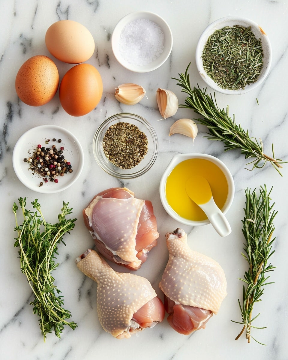 Single white plate showcasing a plated serving of a herb-roasted chicken thigh, glistening with golden brown skin seasoned with rosemary and garlic, revealing juicy tender interior meat, accompanied by a small pile of fresh arugula leaves on the side, natural light highlighting the textures and herbs, white marble surface backdrop, intimate close-up angled shot emphasizing depth and juicy detail, photo taken with an iphone --ar 4:5 --v 7