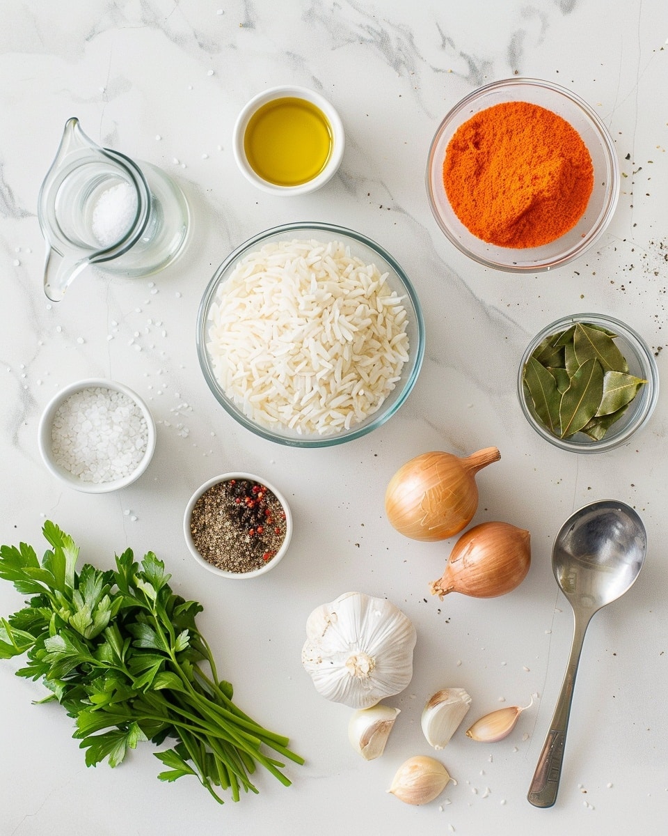 Single white oval plate with a generous portion of lentil and basmati rice pilaf topped with golden crispy fried onions, visible individual lentils and rice grains mixed with fresh chopped herbs, accompanied by a fresh cucumber, tomato, and red onion salad in a small white bowl on the side, all set on a clean white marble surface with natural lighting, styled like a cozy, intimate food blog serving, photo taken with an iphone --ar 4:5 --v 7
