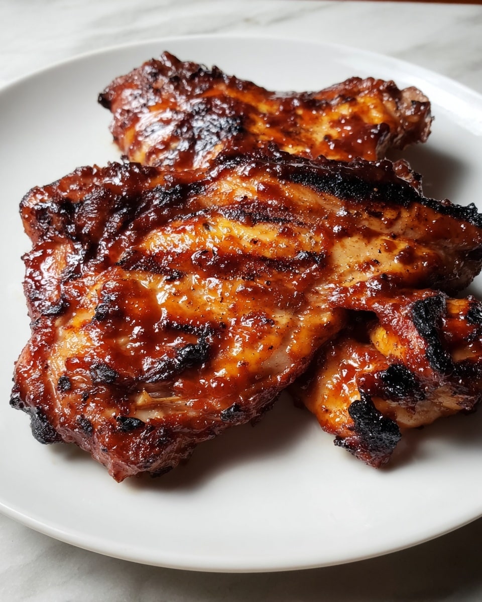 Large white platter filled with an entire grilled barbeque chicken, showcasing the entire spatchcocked bird with a rich, glossy barbecue glaze, char marks highlighting the crispy skin, and juicy meat all visible, whole chicken arranged attractively on a white marble countertop under natural light, professional food magazine hero shot photo taken with an iphone --ar 4:5 --v 7