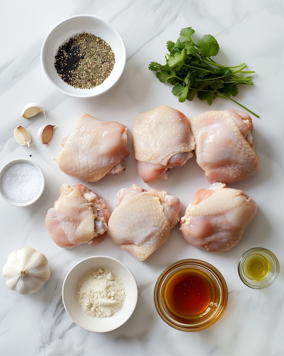 Single white plate showcasing one portion of glazed grilled chicken thighs topped with toasted sesame seeds and finely chopped parsley, close-up angled view revealing the tender, juicy texture of the chicken beneath the glossy, caramelized sauce, accompanied by a small side of fresh mixed greens, all placed on a white marble background with natural lighting, styled like a food blog serving, photo taken with an iphone --ar 4:5 --v 7