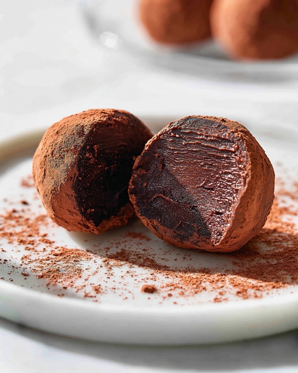 A large white bowl filled with numerous round chocolate truffles generously coated in cocoa powder, showcasing their rich, smooth, and dense chocolate interiors, all arranged to highlight the texture and delicious indulgence of the full batch, photographed from a slight 3/4 angle on a white marble countertop with natural lighting, professional food styling photo taken with an iphone --ar 4:5 --v 7