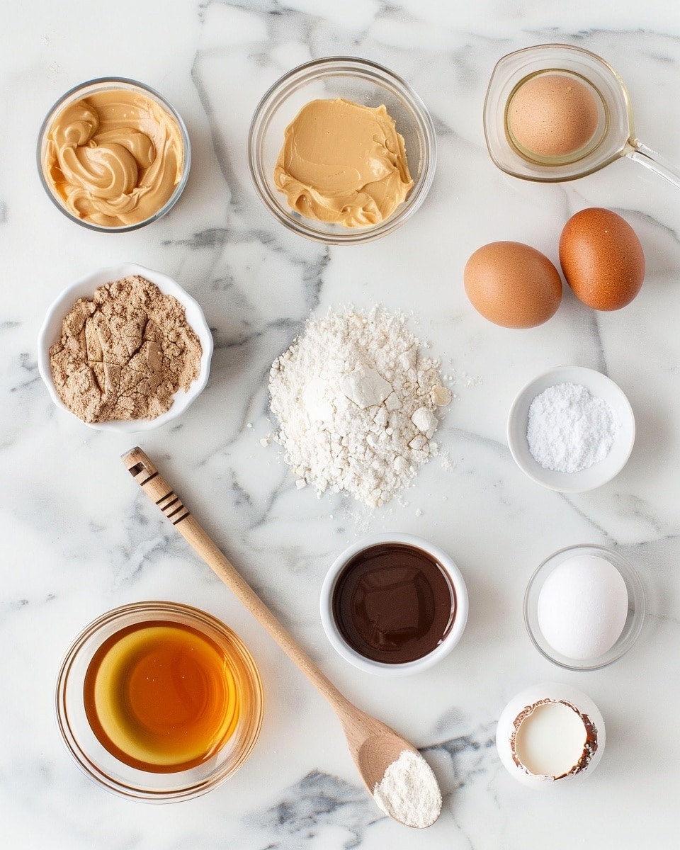 Single white plate featuring one chocolate brownie bite with a peanut butter center, showing an angled close-up view that reveals the rich, fudgy interior texture of the dark chocolate brownie surrounding the creamy, dense peanut butter filling, topped with a smooth chocolate drizzle, placed on a white marble surface, natural lighting highlighting the contrast between the dark brownie and the golden peanut butter, styled as a ready-to-eat plated serving, photo taken with an iphone --ar 4:5 --v 7