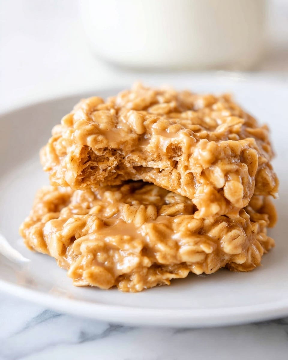 Large white plate filled with a full batch of no-bake peanut butter oatmeal cookies, each cookie featuring a textured surface with visible oats and a glossy peanut butter sheen, arranged closely together to showcase the entire homemade batch, shot from a 3/4 angle on a white marble countertop with natural lighting, styled as a fresh, inviting dessert spread, professional food magazine hero shot photo taken with an iphone --ar 4:5 --v 7