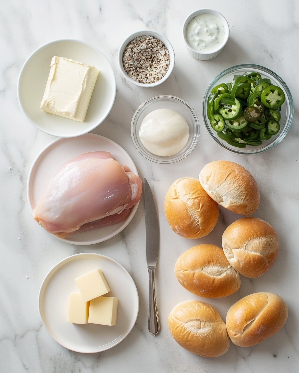 Single white plate showcasing one buffalo chicken sandwich portion on a soft hoagie roll, close-up angled view highlighting shredded chicken tossed in vibrant orange buffalo sauce and topped with a creamy drizzle of ranch dressing, the sandwich slightly open to reveal tender, juicy chicken inside, placed on a white marble surface with natural lighting, styled as a ready-to-eat individual serving from a food blog, photo taken with an iphone --ar 4:5 --v 7