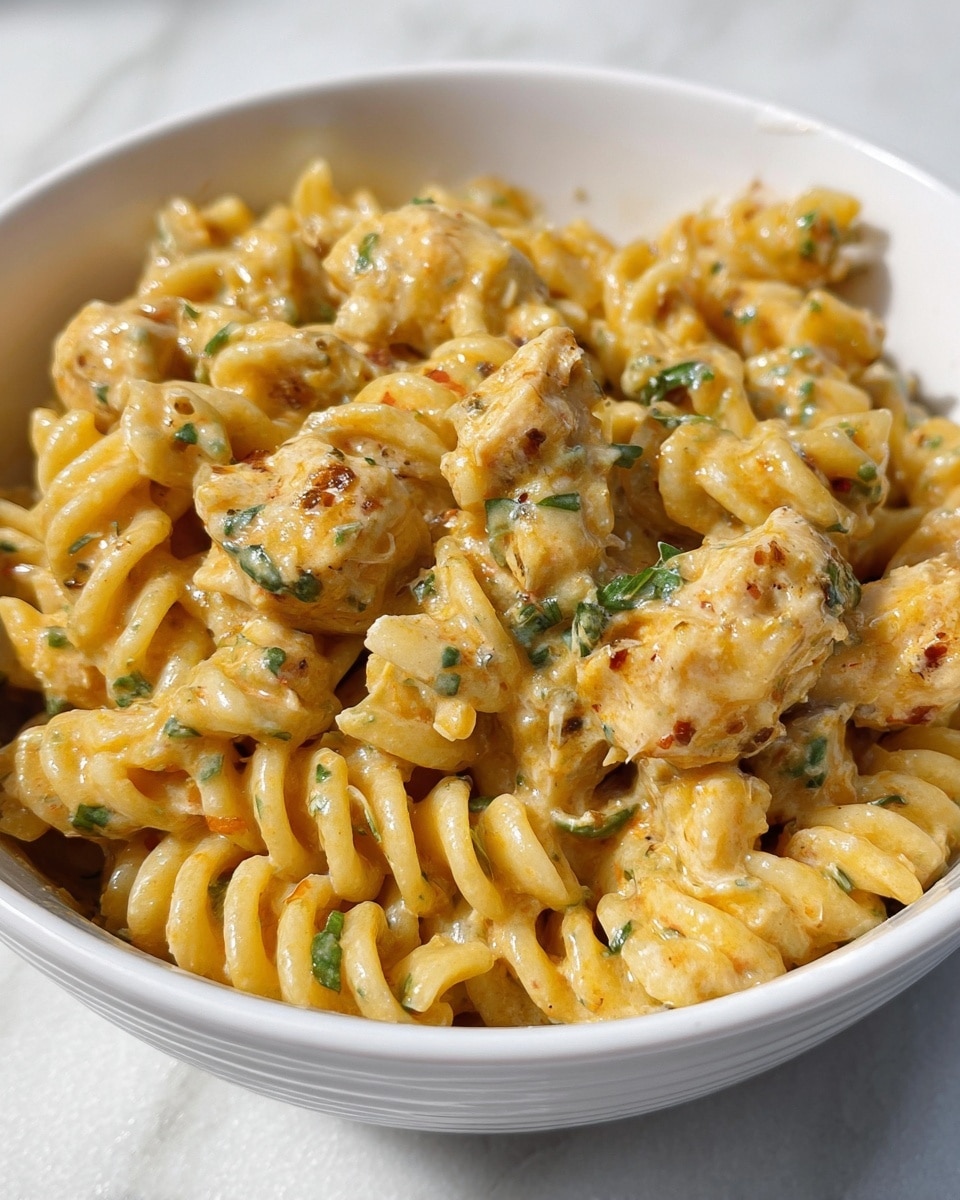 Large white serving bowl filled with creamy crawfish pasta made with spiraled rotini pasta, coated in rich, spicy cheese sauce, mixed with tender whole crawfish tails and garnished with chopped green onions and fresh herbs, whole dish photographed from a 3/4 angle on a white marble countertop, natural lighting, professional food magazine hero shot, photo taken with an iphone --ar 4:5 --v 7