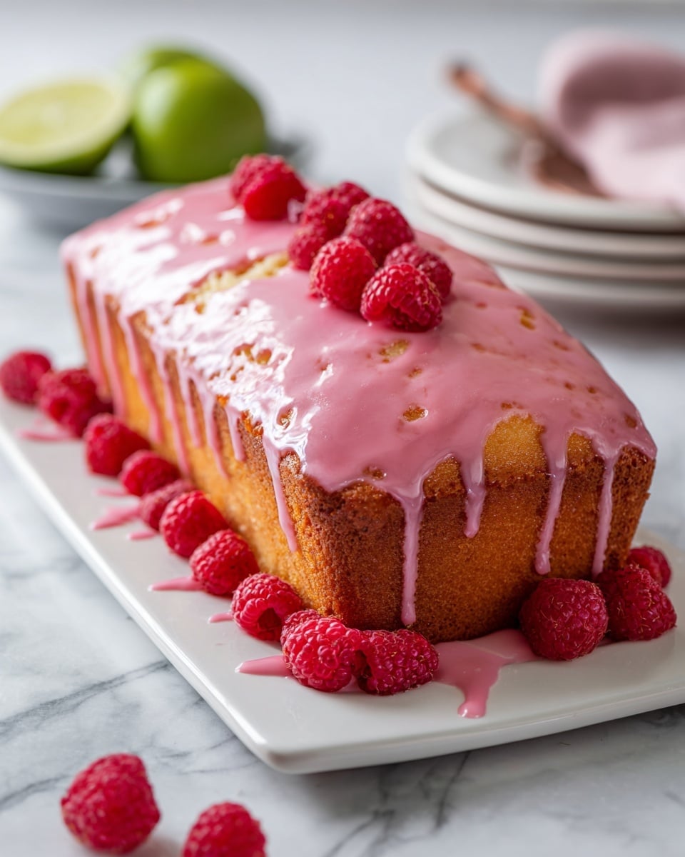 Raspberry Glazed Key Lime Cake Recipe