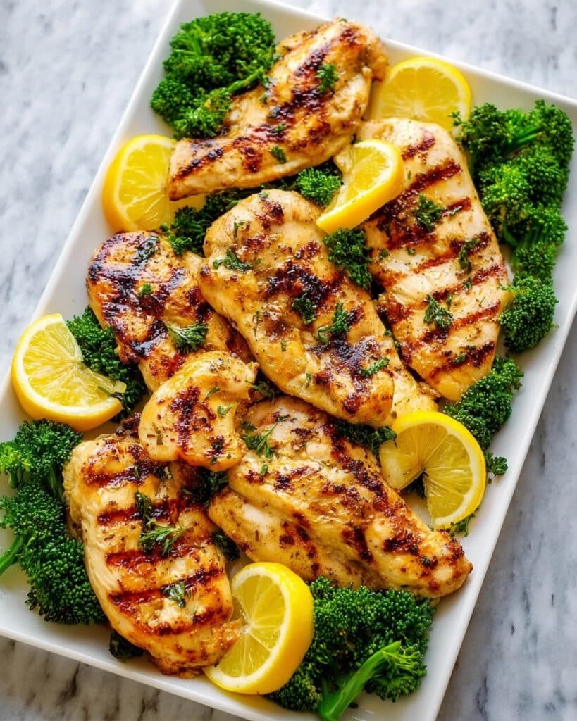Grilled Lemon Chicken with Charred Broccoli Recipe