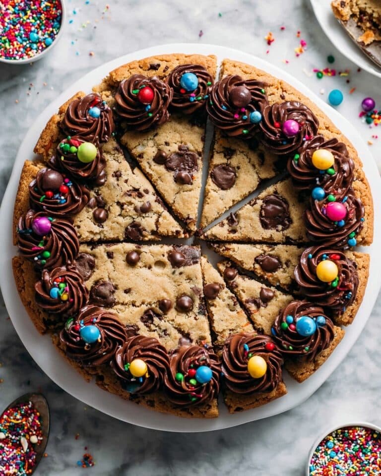 Chocolate Chip Cookie Cake with Chocolate Frosting and Rainbow Sprinkles Recipe