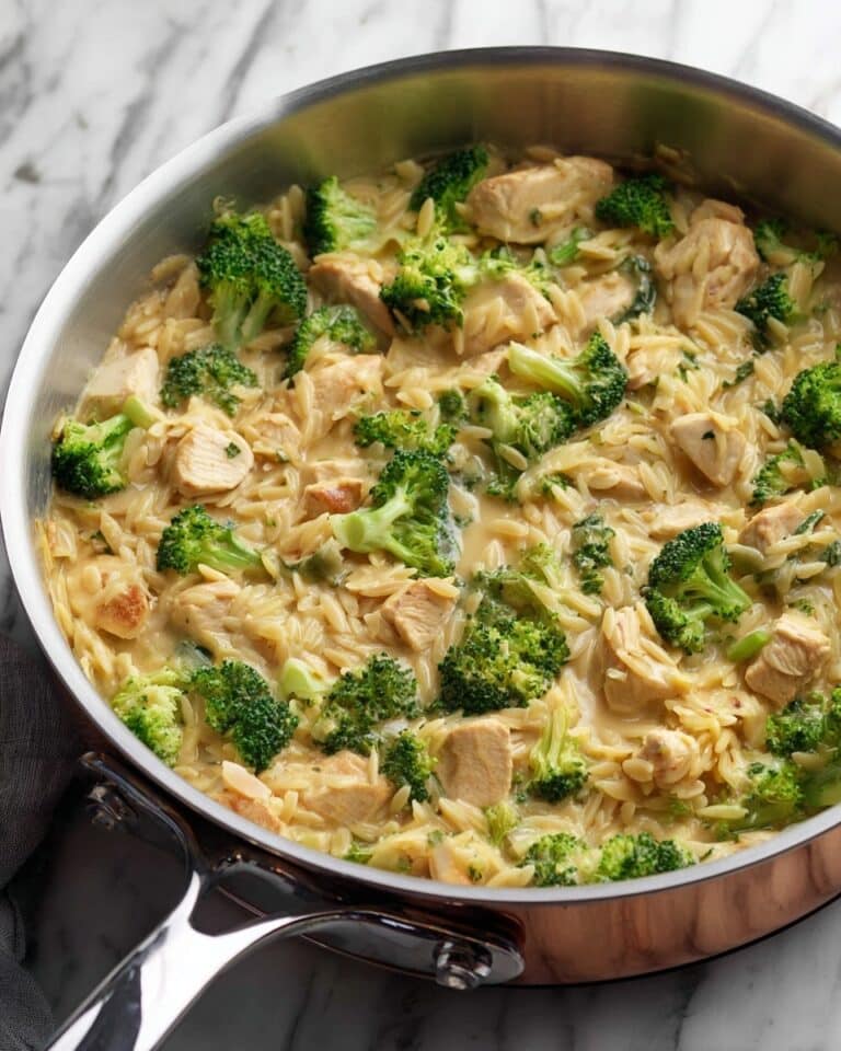 Cheesy Chicken Broccoli Orzo Recipe