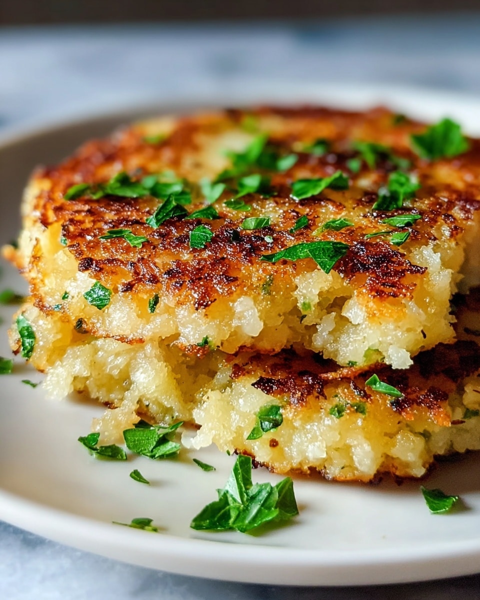 Large white serving plate heaped with golden-brown, crispy pan-fried potato cakes, each studded with fresh green herbs and scallions, perfectly round and uniformly shaped, arranged neatly in overlapping layers to showcase their crunchy texture and moist interiors, garnished with finely chopped parsley scattered evenly on top, photographed from a 3/4 angle on a white marble countertop, natural lighting creating soft shadows to enhance the textures, professional food styling photo taken with an iphone --ar 4:5 --v 7