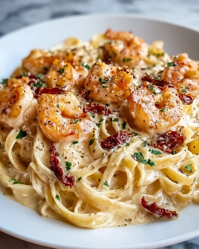 Marry Me Shrimp Pasta with Sun-Dried Tomatoes and Parmesan Cream Sauce Recipe